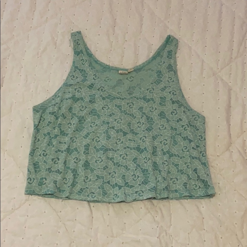 green sheer crop top